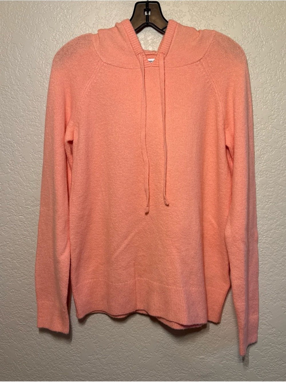 Amazon Essentials Women's Peach Coral Hooded Crewneck Sweater